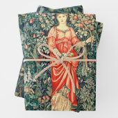 緑、森林動物で果実を保持するポモナ ラッピングペーパーシート (インサイチュ)