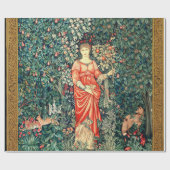 緑、森林動物で果実を保持するポモナ ラッピングペーパー (フラット)