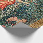 緑、森林動物で果実を保持するポモナ ラッピングペーパー (角)