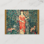 緑、森林動物で果実を保持するポモナ 名刺 (裏面)