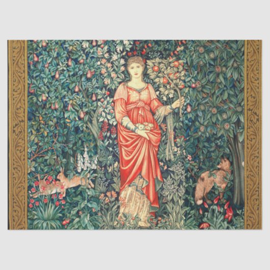 緑、森林動物で果実を保持するポモナ 薄葉紙 (正面)