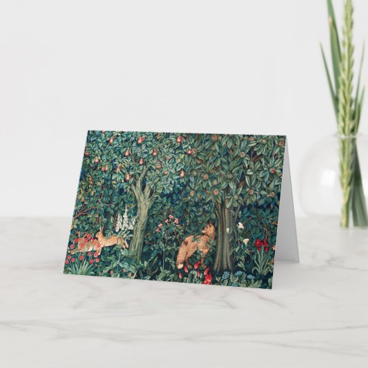 緑,森林動物の群れ,キツネ,緑フローラ シーズンカード (正面)
