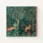 緑，森林動物の群れ，キツネ，緑フローラ ノートブック (裏面)