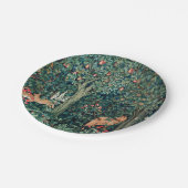 緑，森林動物の群れ，キツネ，緑フローラ ペーパープレート (アングル)