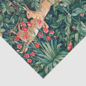 緑，森林動物の群れ，キツネ，緑フローラ 薄葉紙 (詳細)