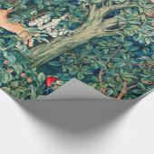 緑，森林動物の群れ，緑のフローラ ラッピングペーパー (角)