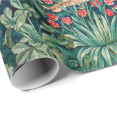 緑，森林動物の群れ，緑のフローラ ラッピングペーパー (ロールコーナー)