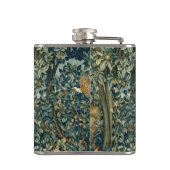 緑，森林動物キジ，キツネ，緑のフローラ フラスク (裏面)