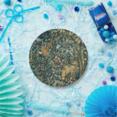 緑，森林動物キジ，キツネ，緑のフローラ ペーパープレート (パーティー)