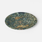 緑，森林動物キジ，キツネ，緑のフローラ ペーパープレート (アングル)