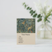 緑，森林動物キジ，キツネ，緑のフローラ 名刺 (スタンド正面)