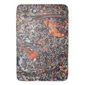 緑,森林動物キジ,赤いキツネ,フローラ バスマット (正面縦)