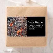 緑，森林動物キジ，赤いキツネ,フローラ ラベル (インサイチュ)