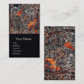 緑，森林動物キジ，赤いキツネ,フローラ 名刺 (正面/裏面)