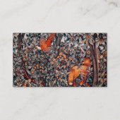 緑，森林動物キジ，赤いキツネ,フローラ 名刺 (裏面)