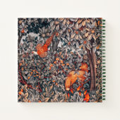 緑，森林動物キジ，赤キツネフローラ ノートブック (裏面)