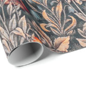 緑，森林動物キジ，赤キツネフローラ ラッピングペーパー (ロールコーナー)