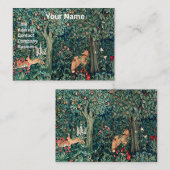 緑，森林動物群，キツネ，緑のフローラ部 名刺 (正面/裏面)