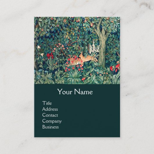 緑，森林動物群，緑のフローラブシン 名刺 (正面)
