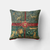 緑,森林動物,ライオン,キツネ,キジ,行う クッション (裏面)