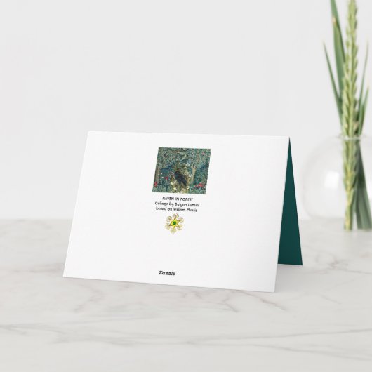 緑,森林動物,緑のフローラでraven シーズンカード (裏面)