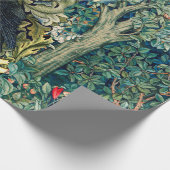 緑，森林動物，緑のフローラでraven ラッピングペーパー (角)