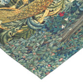 緑，森林動物，緑のフローラの孔雀 ショートテーブルランナー (コーナー)