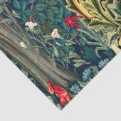 緑，森林動物，緑のフローラの孔雀 薄葉紙 (詳細)