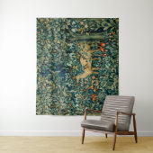 緑，森林動物，行う，鳥のフローラ タペストリー (インサイチュ)