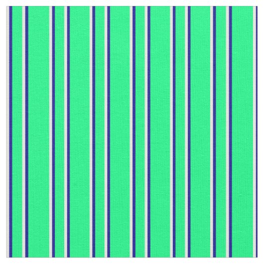 緑、濃い青とミントクリームの色の線 ファブリック (クローズアップ)