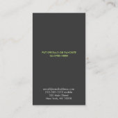 緑/灰色の縦型名刺のツリー 名刺 (裏面)