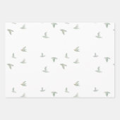 緑、灰色、白の冬の組み合わせ ラッピングペーパーシート (正面3)