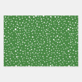 緑、白いクリスマスタイポグラフィとドット休日 ラッピングペーパーシート (正面2)