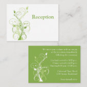 緑、白いフローラ披露宴エンクロージャカード エンクロージャーカード (正面/裏面)