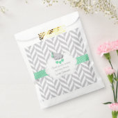 緑、白い灰色の象の赤ちゃんシャワー フェイバーバッグ (封をした状態)