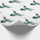 緑、白く、赤いフラッピングハチドリ ラッピングペーパー (角)