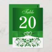 緑、白のフローラ表の番号カード ポストカード (正面/裏面)