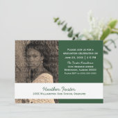 緑/白の学校カラーブロックグラード招待状 招待状 (スタンド正面)