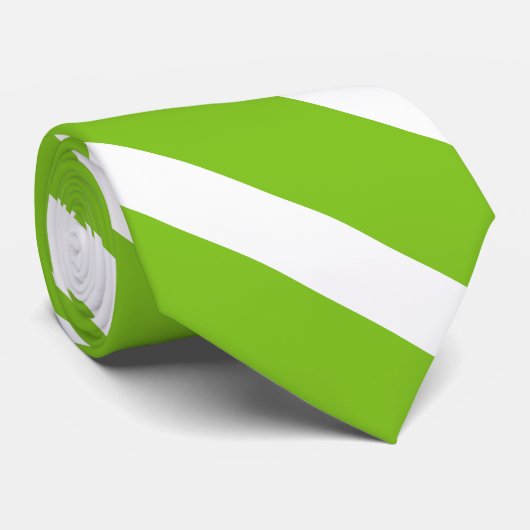 緑/白の対角線ストライプ ネクタイ (ロール)