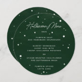 緑/白の散在スターズスクエア/ラウンドハロウィン メニュー (正面/裏面)