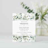 緑 |白モダン結婚式招待状 (スタンド正面)