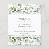 緑 |白モダン結婚式招待状 (正面)