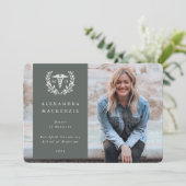 緑+白ローレルリースメディカル学位の写真 案内状 (スタンド正面)