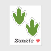 緑+白恐竜の足跡誕生日封筒 シール (シート)