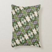 緑/白枕と裏庭のバードピック アクセントクッション (正面(垂直))