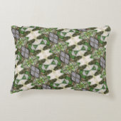 緑/白枕と裏庭のバードピック アクセントクッション (裏面)