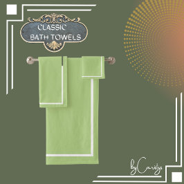 緑(白縁ど) バスタオルセット