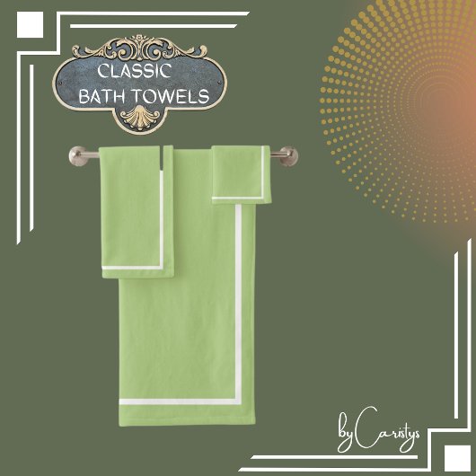 緑(白縁ど) バスタオルセット