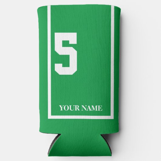 緑(白馬付き) 5サドルクロスカスタム スリム缶クーラー (正面)