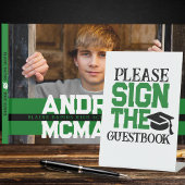 緑・白黒ゲストブック卒業表 台座サイン